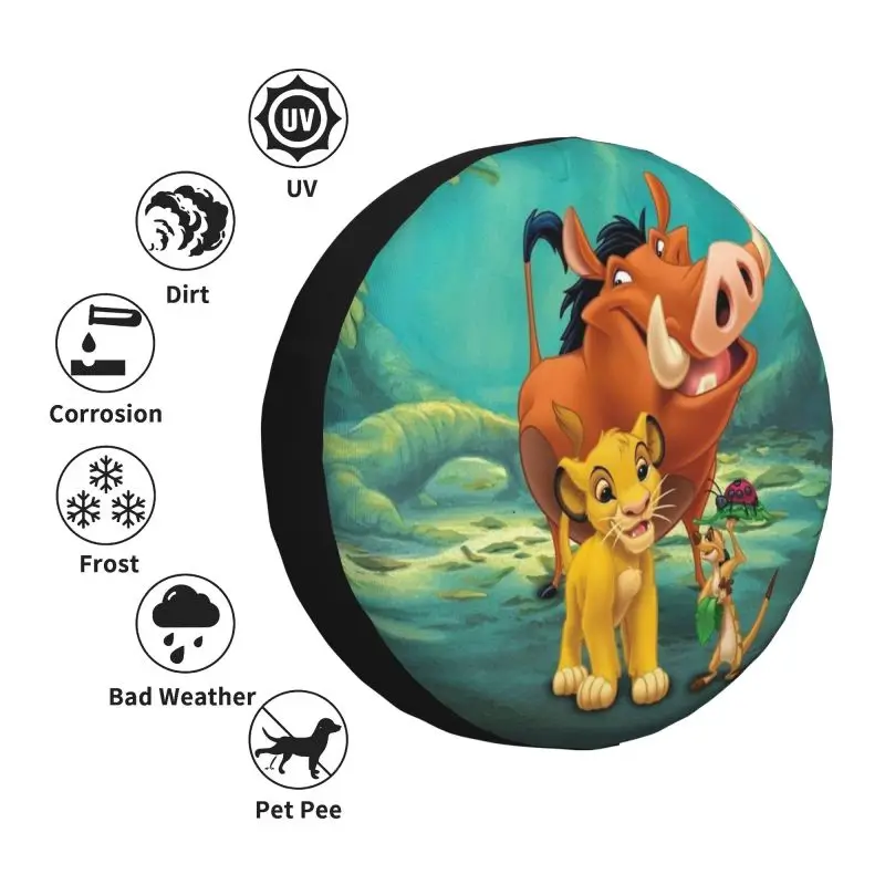 Custom The Lion King Simba Tire Cover 4WD 4x4 RV Cartoon Movie Spare Wheel Protector for Honda CRV 14