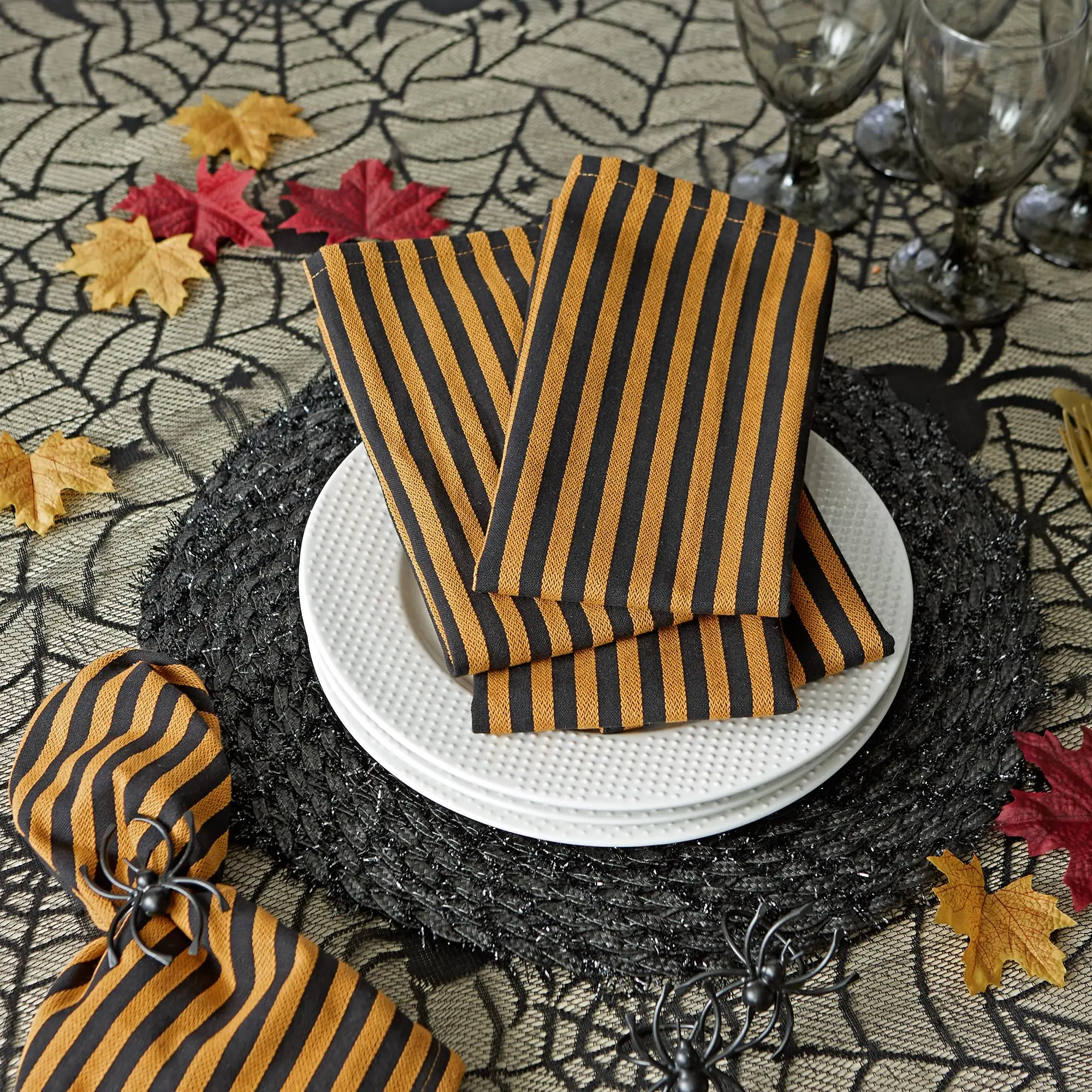 Dll Black Lace Overlay Tabletop CollectionGothic Halloween Decor, Tablecloth, 54x72,Spider Web Visit the Dll Store