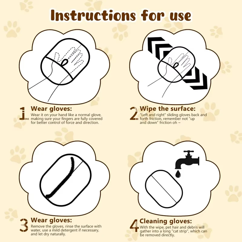 فرشاة إزالة شعر الحيوانات الأليفة، قفازات إزالة شعر القطط، فرشاة إزالة الشعر المتساقط، قفاز للكلاب والقطط، قفاز مزدوج الجوانب لتنظيف شعر الفراء والسجاد