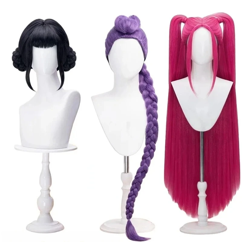 

New Movie Kpop Cosplay Wig Mira Rumi Zoe Demon Hunters Purple Black Red Long Hair Heat Resistant Synthetic Wigs Carnival Props