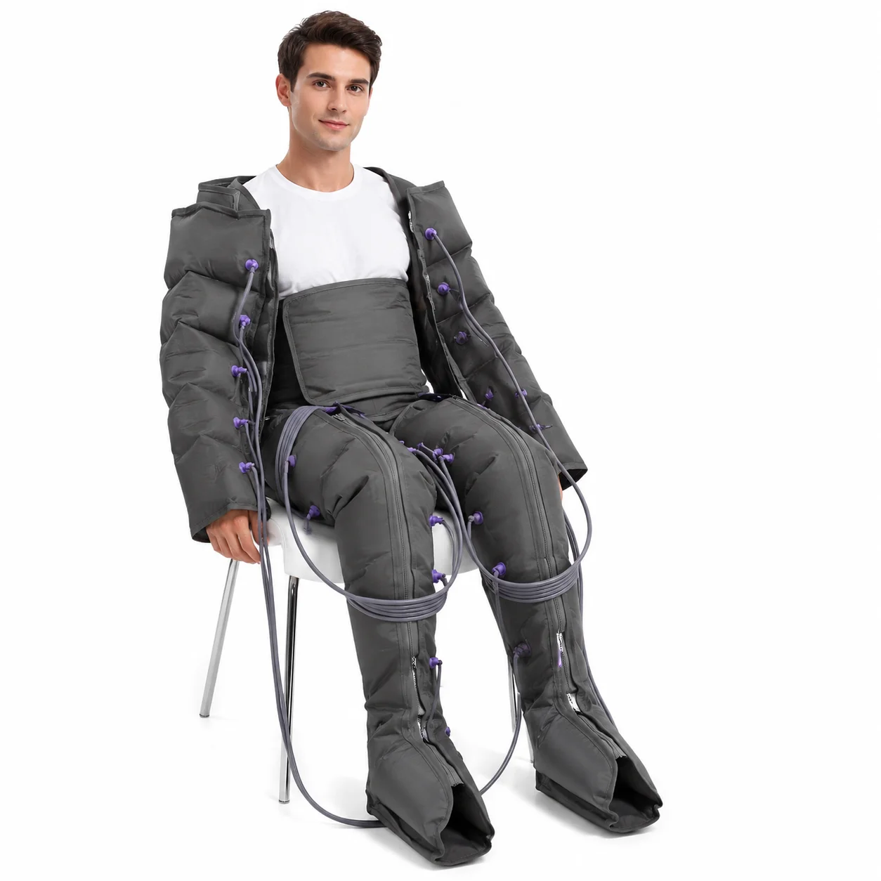 Air Compression Leg & Arm Massager Pneumatic Circulation Therapy Device for Stroke Recovery & Edema Relief Home Use