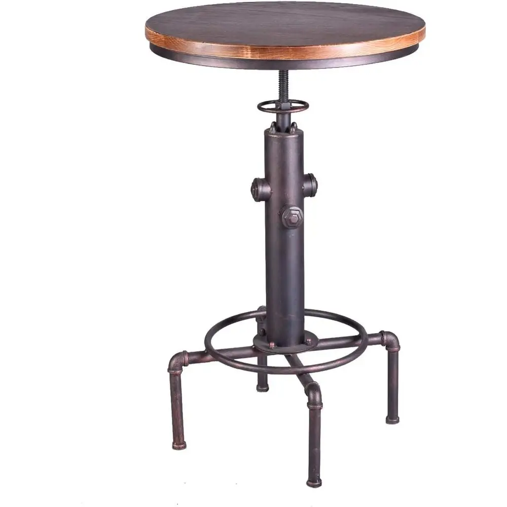 

Adjustable Height Industrial Style Bar Table, 31.5-41.3, Bronze Finish for Kitchen and Dining