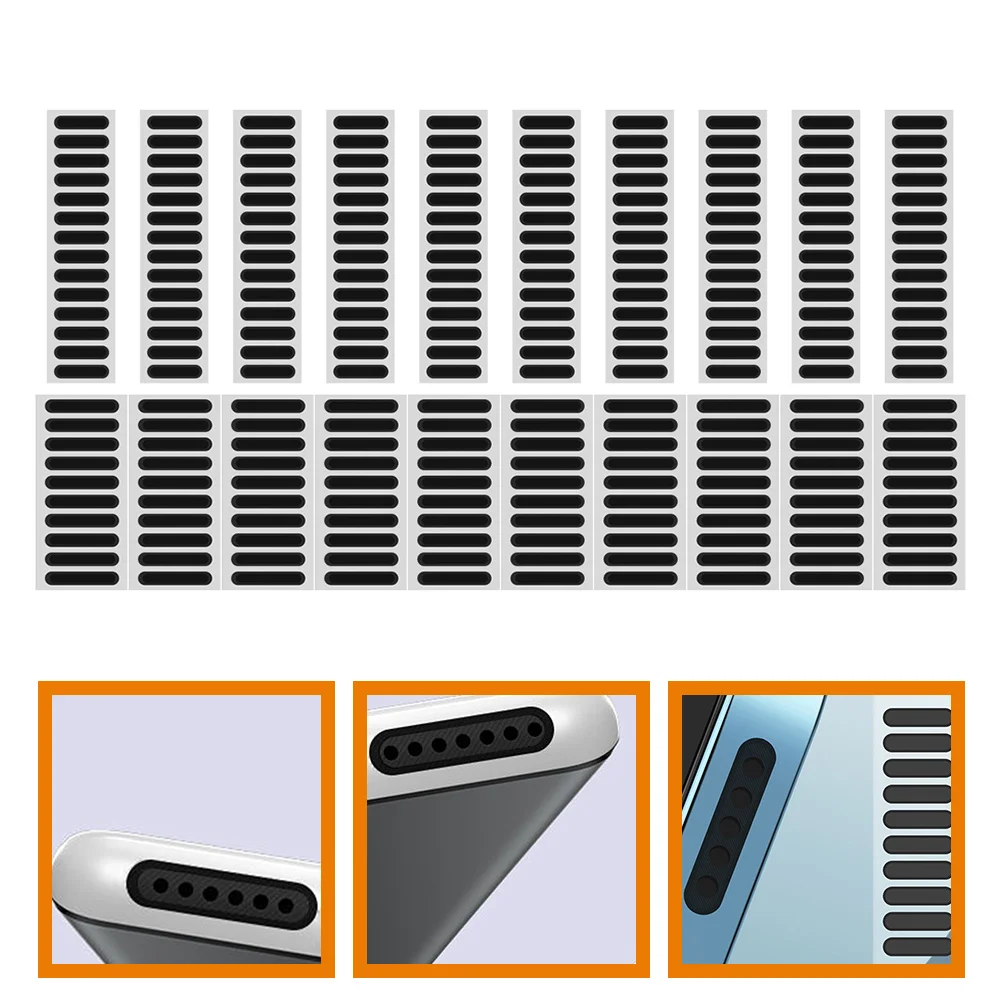 20 Pcs Mobile Phone Dustproof Sticker Classroom Teaching Loudspeaker Screen + Cover 20pcs Phones Mesh Black