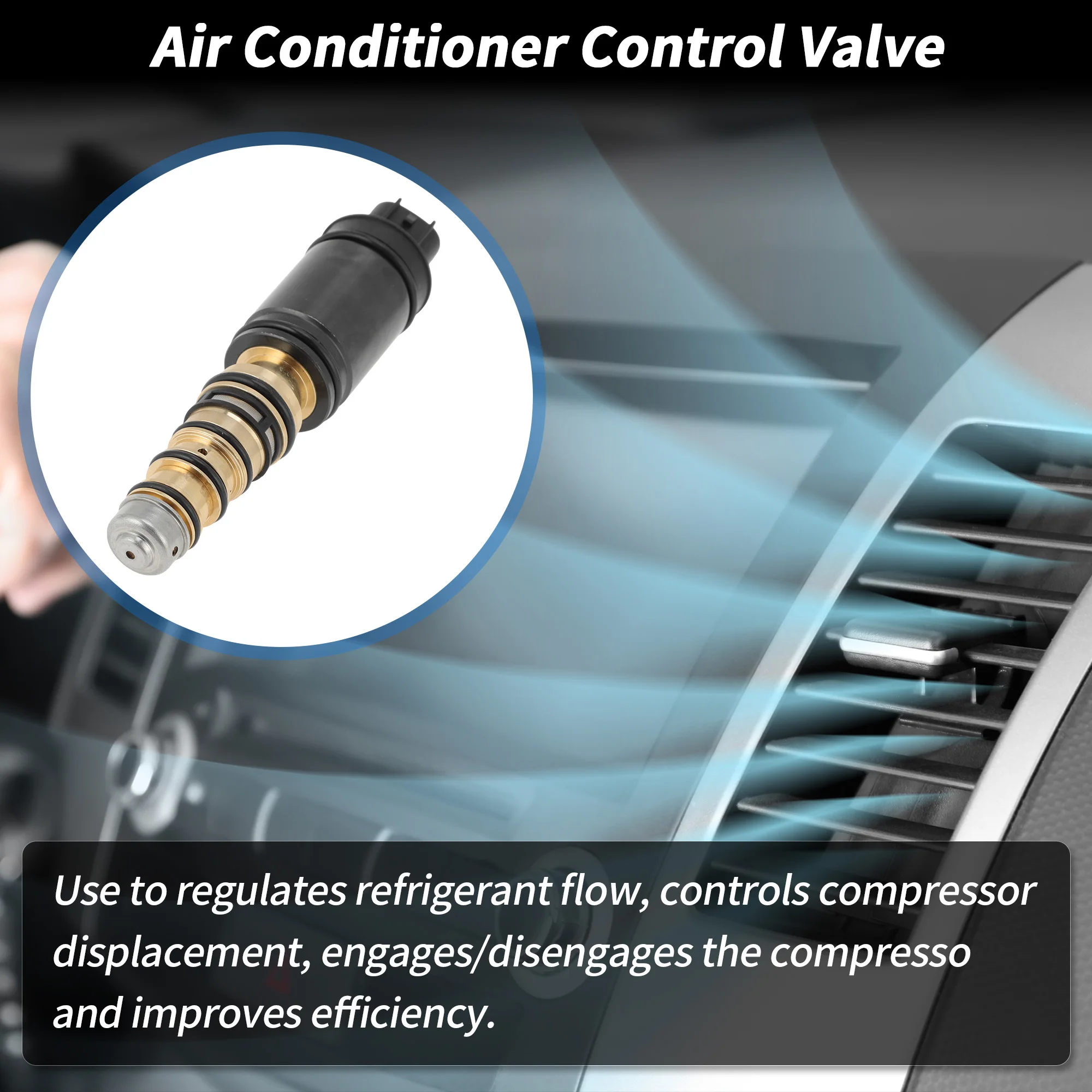 โซลินอยด์วาล์วควบคุมคอมเพรสเซอร์แอร์ UXCELL สำหรับ 6SEU16C/6SEU14C สำหรับรถยนต์โตโยต้าและไซออน