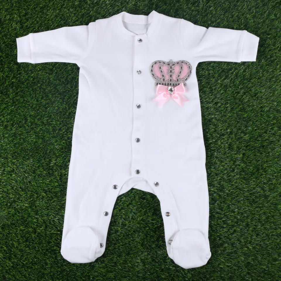 

Baby girl BOY CROWN clothes 0-6 MONTHS ROMPERS FOOTIES CLOTHS