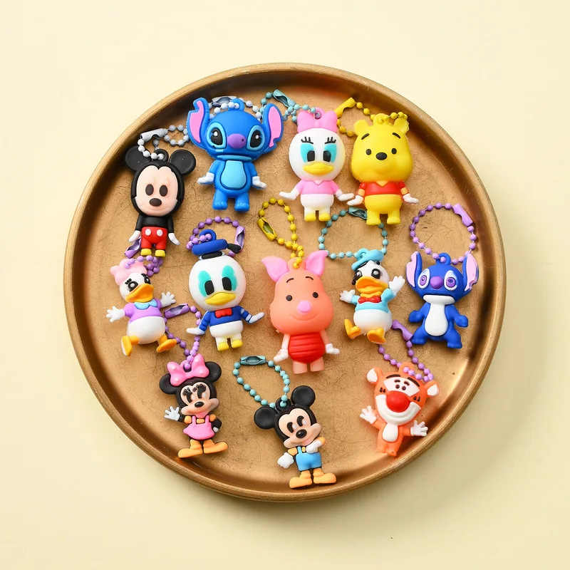 디즈니 미키와 미니 24 홀 플레이 미스터리 블라인드 박스 스트레스 완화 키 체인 소녀 크리 에이 티브 액션 피규어 장난감 깜짝 선물