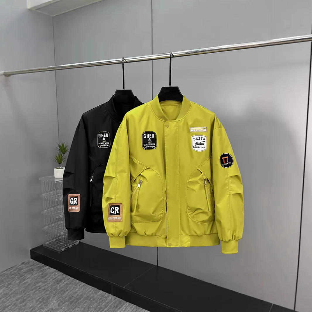 

Мужская бейсбольная куртка премиум-класса с вышивкой размера плюс 8XL, армейская мужская куртка-пилот, осеннее мужское пальто с большим карманом в стиле милитари с надписью