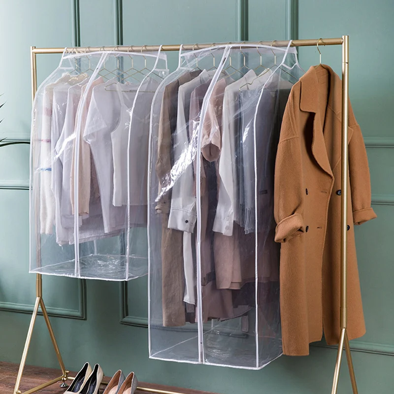 Transparent Hanging Garment Bag Multipurpose Wardrobe Clothing Dustproof Cover Large Capacity Clothes Storage Bag