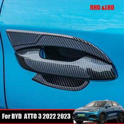 Voor BYD YUAN PLUS ATTO 3 2022 2023 ABS koolstofvezel balck Auto Deurklink Kom Cover Trim Sticker auto externe Accessoires
