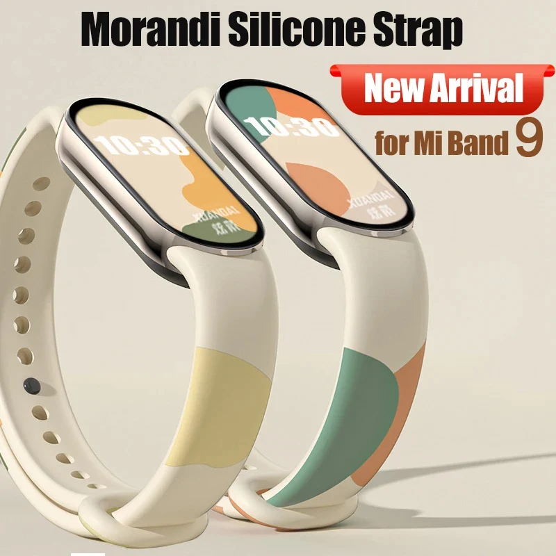 Morandi Silicone Strap for Xiaomi Mi Band 9 Smart Band Replacement Bracelet Belt Wriststrap for Xiaomi Band 5 miband 8 9 Strap