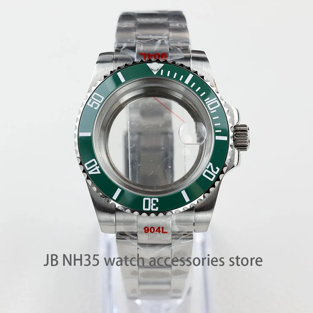 Duiker 40Mm Nh35 Case Rvs Stalen Horlogeband Saffier Glas Voor Nh34 Nh35 Nh36 Beweging 28.5Mm Wijzerplaat Submariner Horlogekast