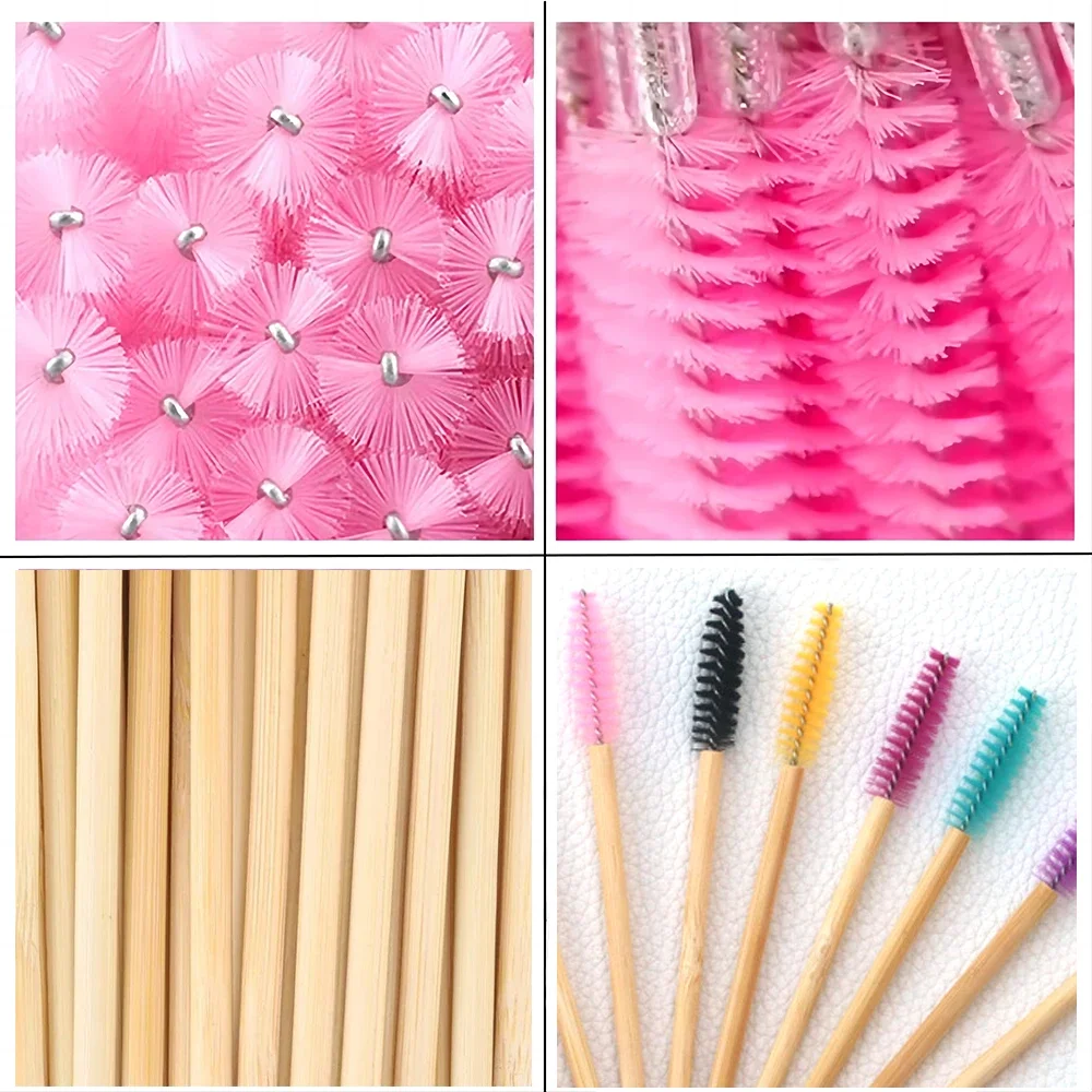 100pcs Eyebrow Eyelash Brushes Wooden Eyelash Spoolies Mascara Wands Lip Applicator for Eyelash Extension Makeup Tool