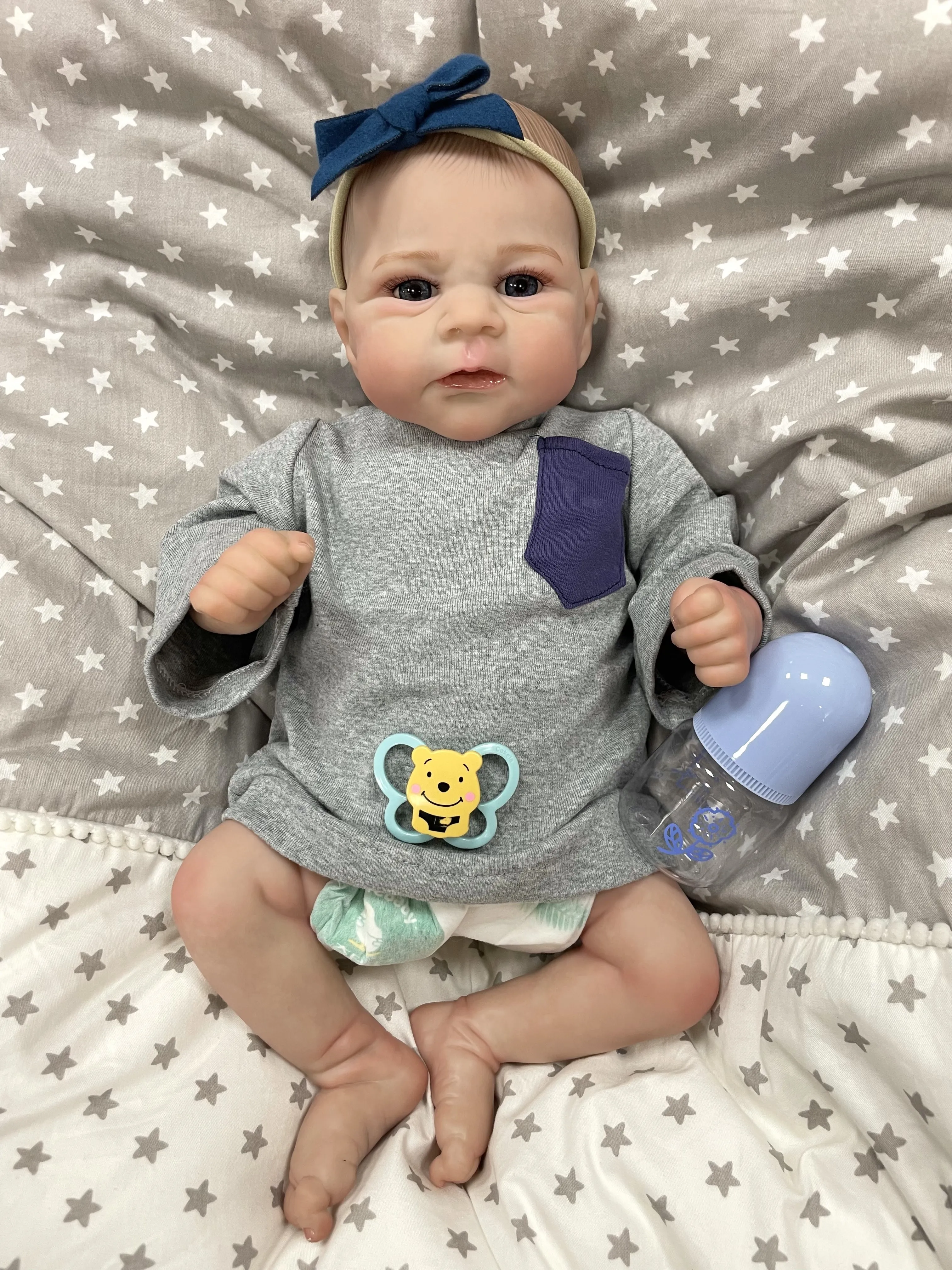 Cokela 19 inch / 48 cm realistische babypop schattige vinylpop echte zachte aanraking kinderspeelgoedpop siliconen herboren baby verjaardagscadeau