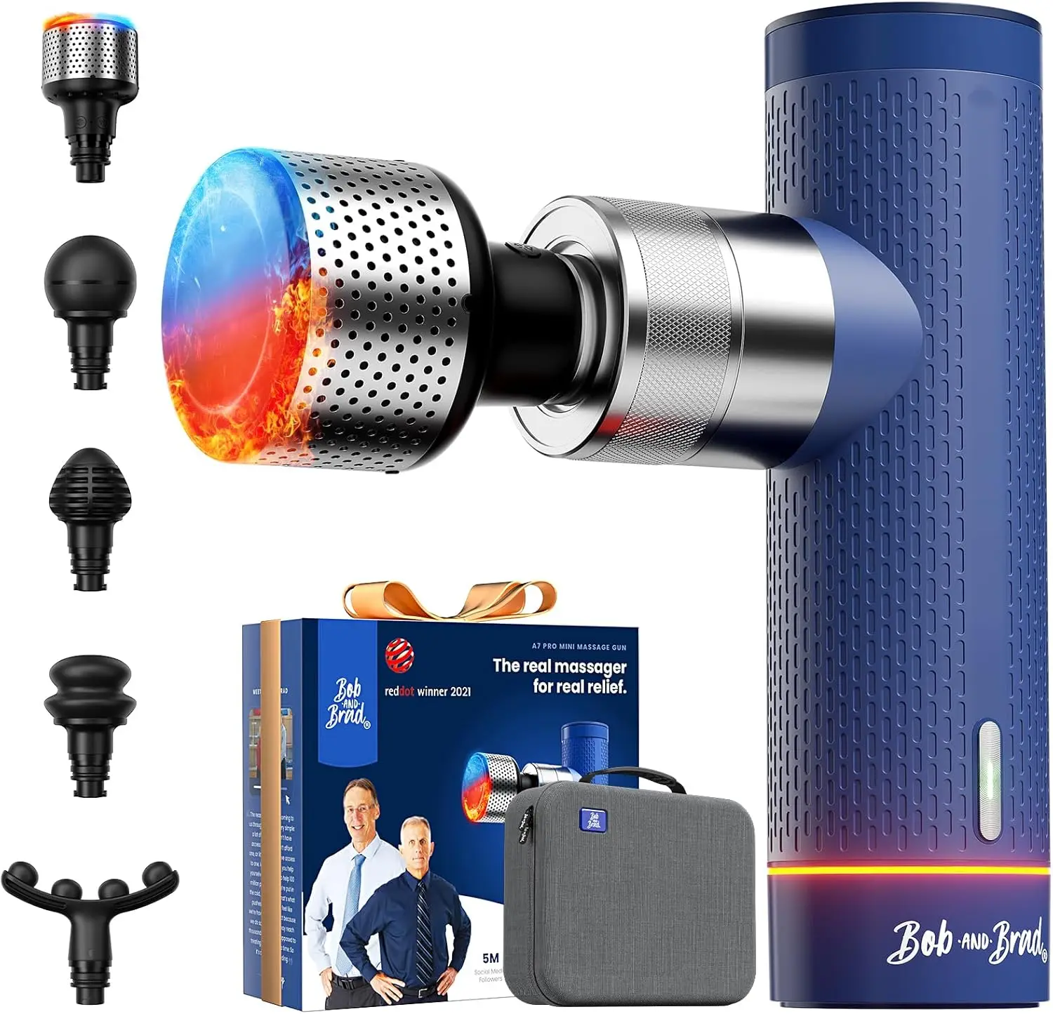 

A7 Pro Heat & Cold Therapy Massage Gun, 11mm Deep Tissue Percussion for Muscle Pain Relief, Portable Quiet with Case