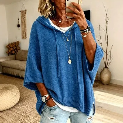 Hooded Pullover Hoodie Loose Fit Vintage Boho with Long Sleeve Hooded Neckline Sports Pattern Regular Length Autumn Women Hoodie