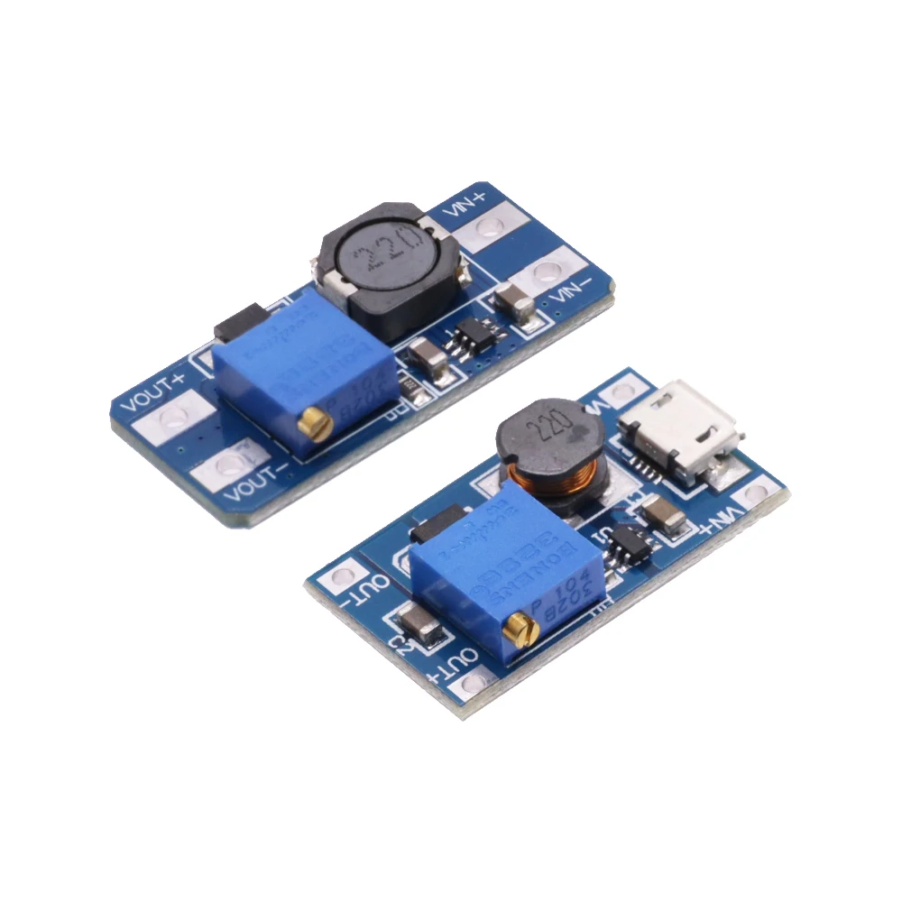 MT3608 DC-DC Adjustable Boost Module 2A Boost Plate Step Up Module With MICRO TYPE-C USB 2V-24V to 5V 9V 12V 28V For Arduino