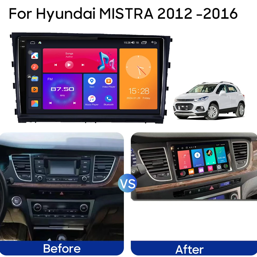 For Hyundai MISTRA 2012 -2016 Car Radio Wireless Android Auto Carplay GPS Navigation Multimedia Player Stereo WIFI No 2din DVD