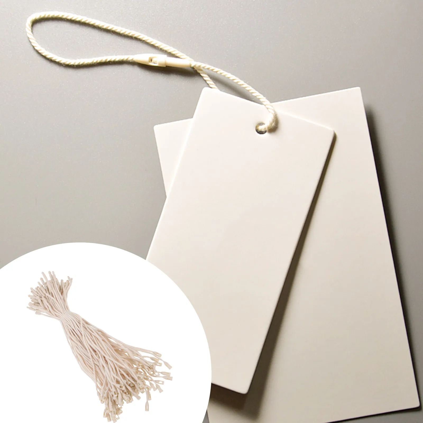 

1000Pcs Cotton Garment Tag Rope Soft Tough Secure Price Tag Fasteners for Clothing Accessories Gift Card Hanging