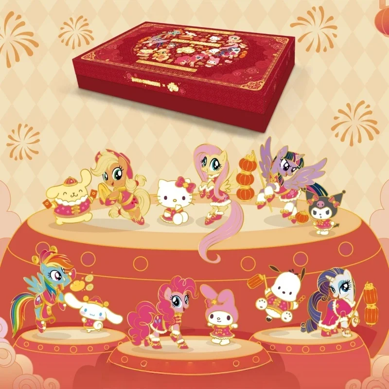 

Kayou Sanrio Characters X My Little Pony New Year Gift Box Collectible Cards Acrylic Standees Magnets Glow In Dark For Kids Fans