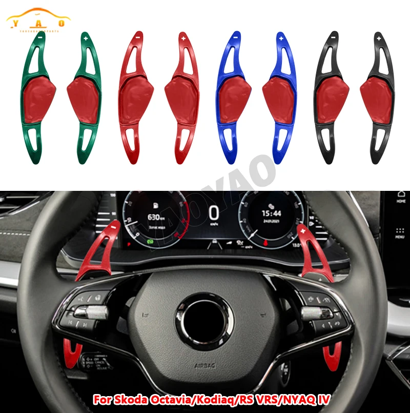 

For Skoda 2020 Octavia A8 MK4 ENYAQ IV RS VRS Karoq Kodiaq Car Steering Wheel Shift Paddle Extend Shifters Sticker DSG