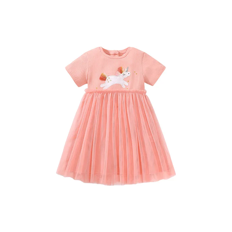 

Wind Cartoon Girls Skirt Summer Breathable Princess Dress Children's Short Sleeve Dress