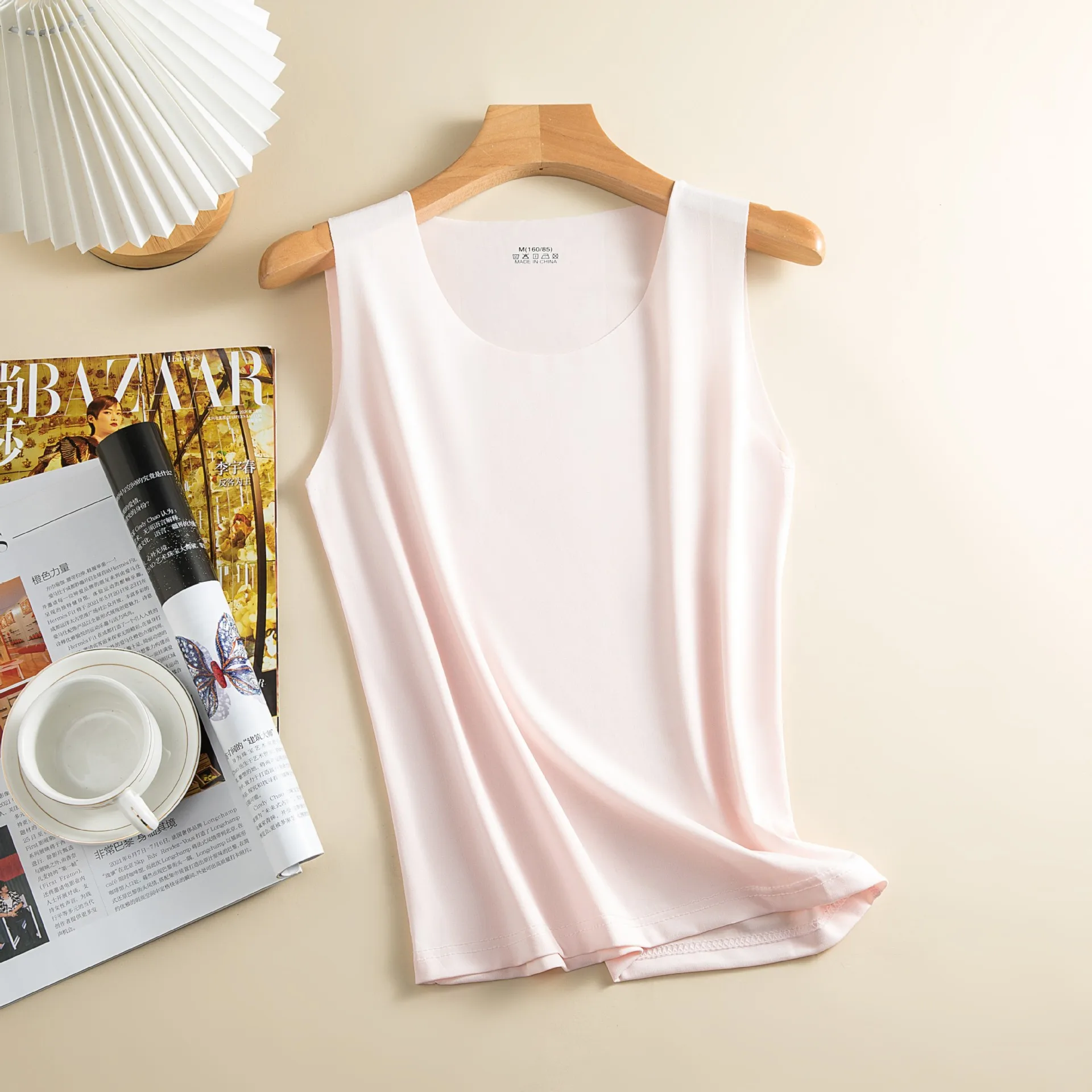 

Ladies Ice Silk Tank Top Summer Underwear Slimming Strap Vest Comfortable Breathable Stand Fit ort Sve round Ne