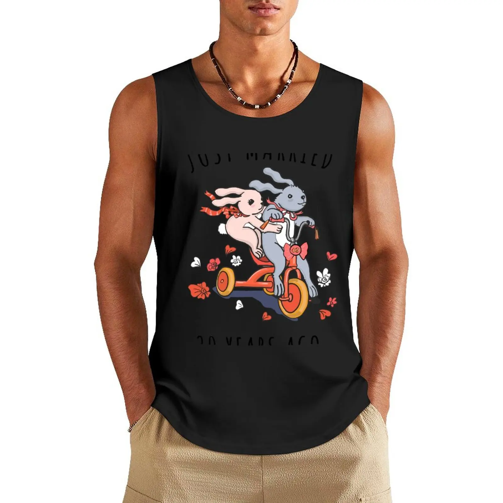

Just Married 30 Years Ago - 30th Anniversary Couple Bunnies Tee, Phone Cases And Other Gifts Tank Top Gym wear bodybuilding men