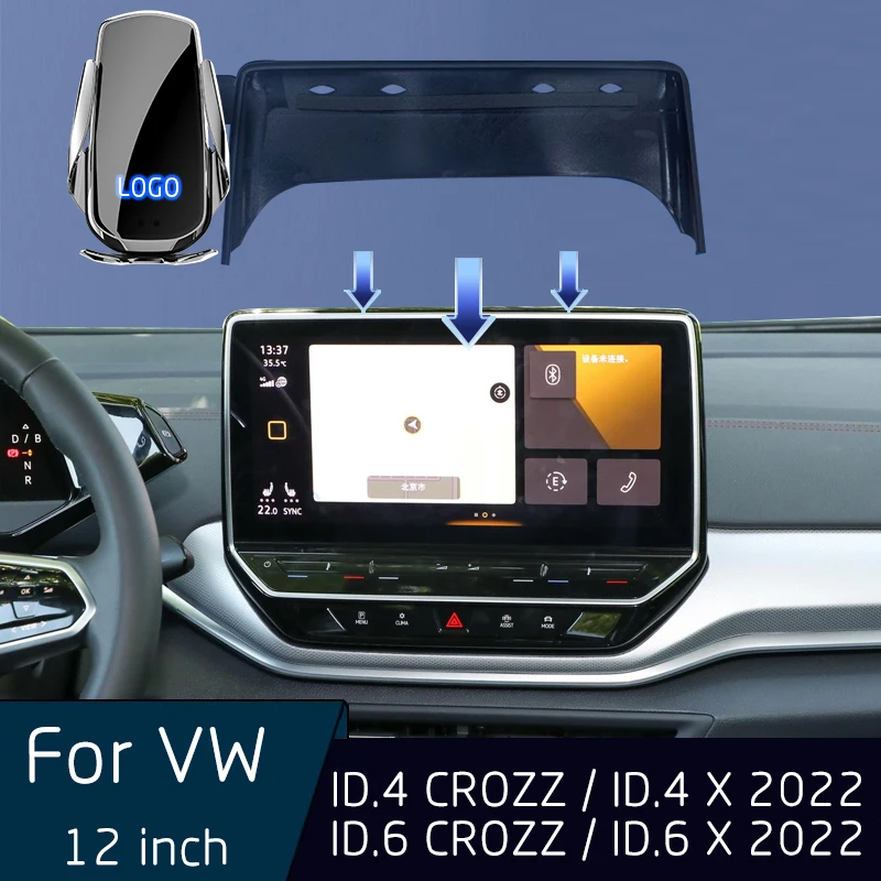 Car Holder Mobile Phone Wireless Charger For VW ID.4 ID.6 CROZZ/ID.4 ID.6 X 2022  Screen 12 Inch Mobile Phone Stand Base