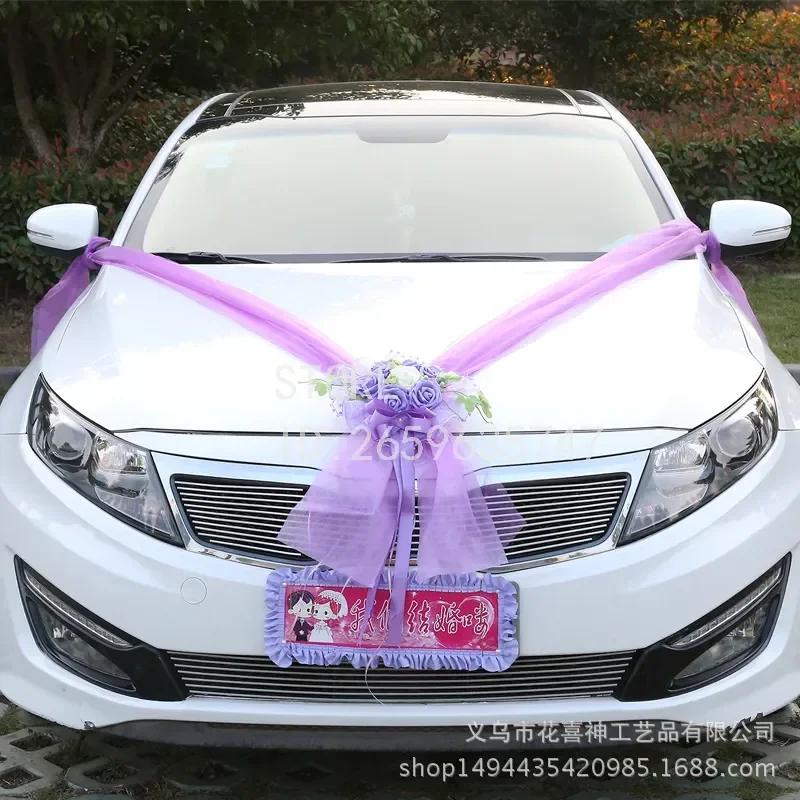 for Wedding Car Decoration Supplies Auxiliary Big Red Flower Bridal Float Arrangement Hand Pull Flower