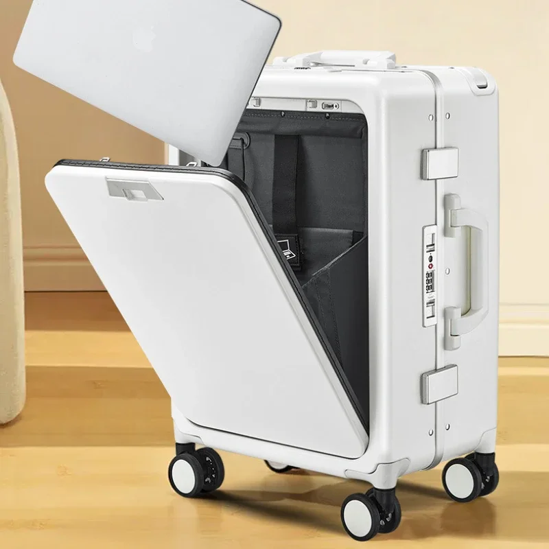 New Wide Trolley Suitcase Large-capacity Travel Trolley Case High-value Aluminum Frame Password Case Durable Trolley Case