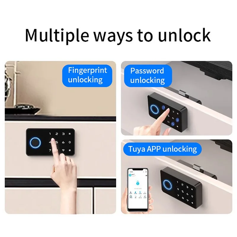 Tuya Smart Drawer Cabinet Invisible Lock App Remote Control Bluetooth Drawer Lock Ic Card Unlock Fingerprint Lock PasswordLock