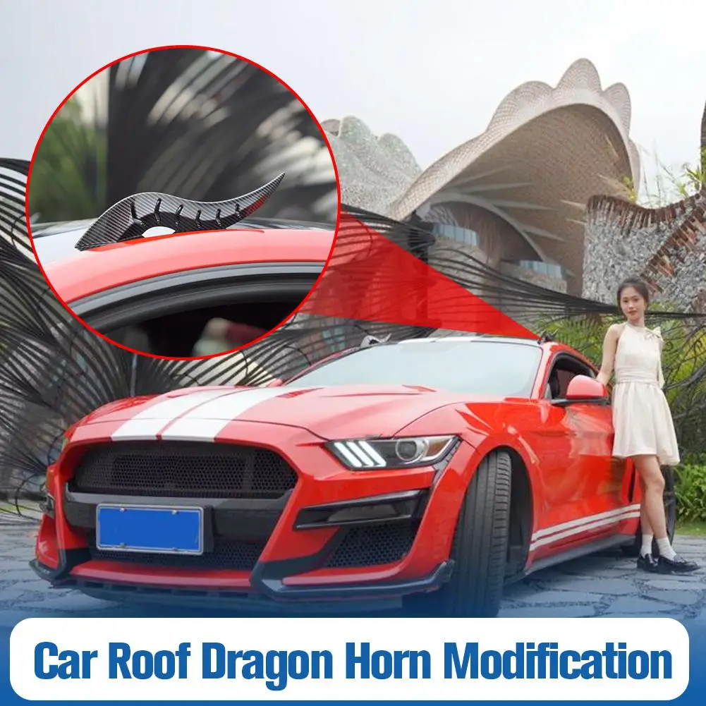 

Car Roof Dragon Horn Modification 3D Devil Horn Decor Halloween Hatchback Accessories Ornament Auto Car Sticker Roof H6Y1