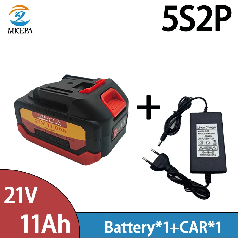 New 18V 21V 5S2P 11.0Ah Rechargeable Lithium Battery For Makita 18v Power Tools Cordless Wrench Saw Drill Grinder Screwdriver