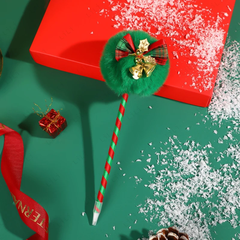 Weihnachten Serie Kreative Plüsch Kugelschreiber Santa Claus Schneemann Rentier Cartoon Stift Urlaub Geschenk kinder Schreibwaren