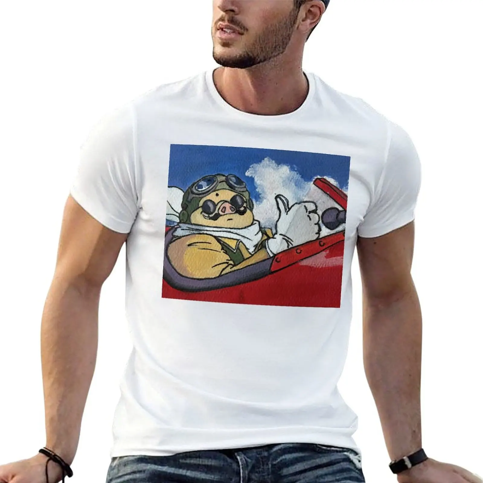 Painting of Porco T-Shirt Big and Tall Casual T-Shirt