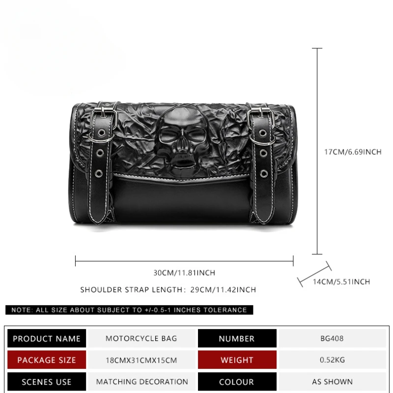 Lcars-Retro Motorcycle Bag, Punk Retro Motorcycle Bag, Motorcycle Outdoor Riding Bag, Harley Motorcycle Modification Bag