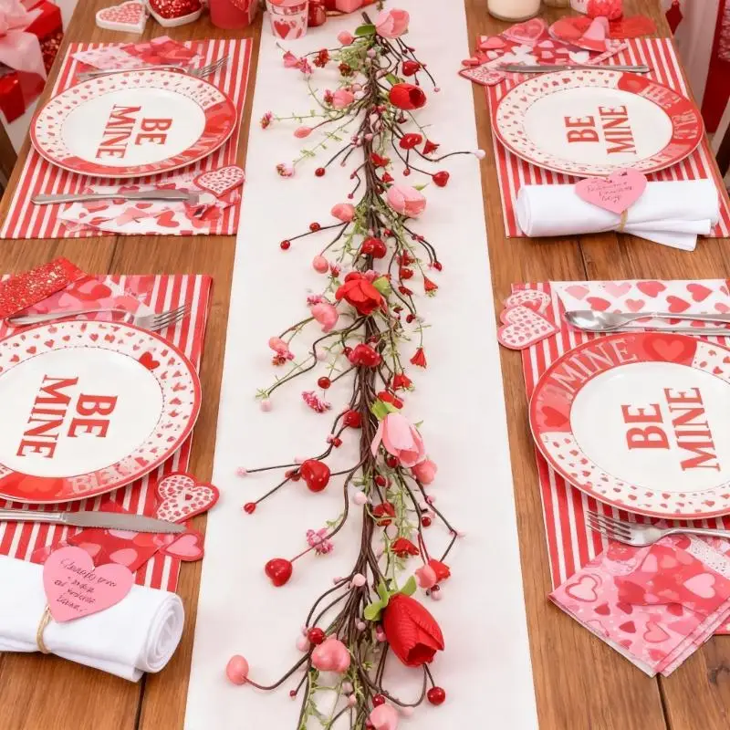 

Romance Plastic Tulips Rattan Feature Butterfly and Heart Motifs Suitable for Easy Valentine's Day Setups 87HA