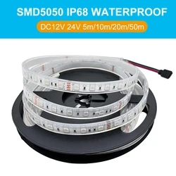 IP68 impermeável RGB LED Strip para piscina, tanque de peixes, luzes sob a água, lâmpada quente, branco, vermelho, azul, verde, 5050, 12V, 24V