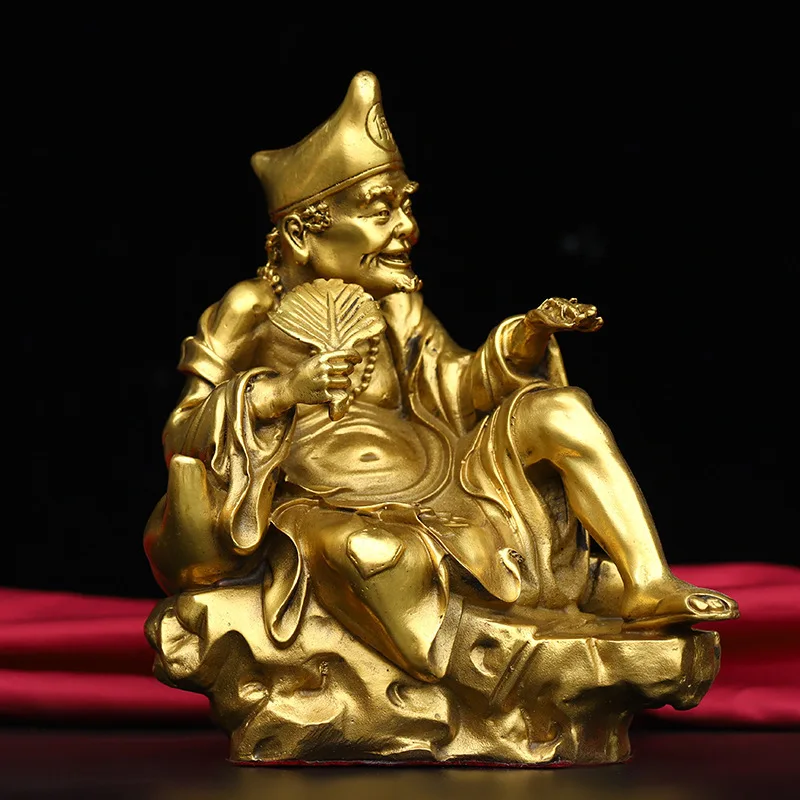 

Guyunzhai Brass the Legends of Ji Gong Jiqiu Ornaments Xianglong Luohan Jigong Buddha Statue Home Decoration Crafts