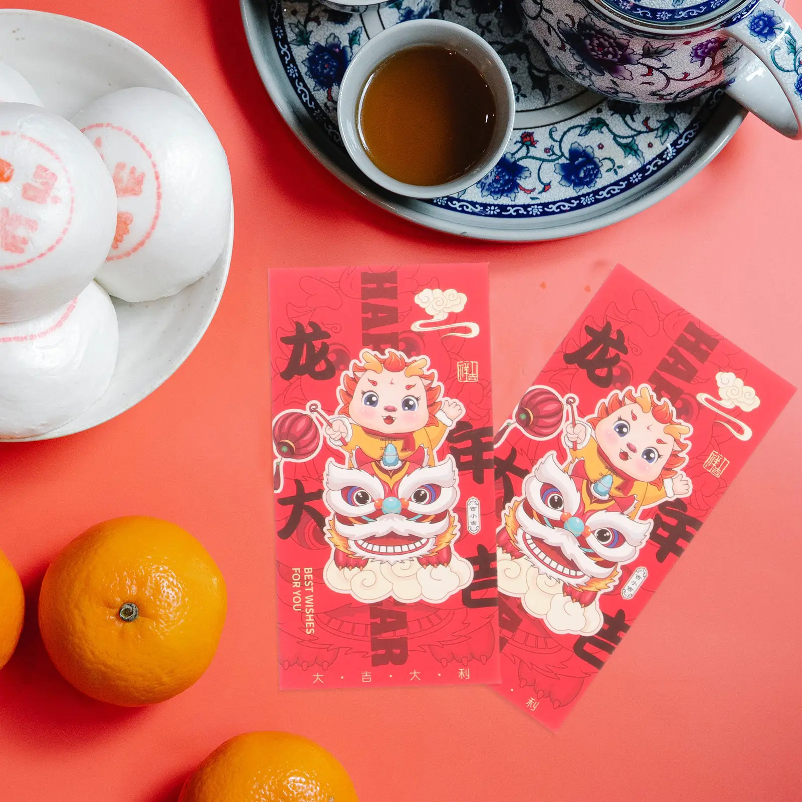 6pcs Red Envelopes with Dragon Motif – Chinese New Year Lucky Packets for Festivals, Birthdays & Engagements