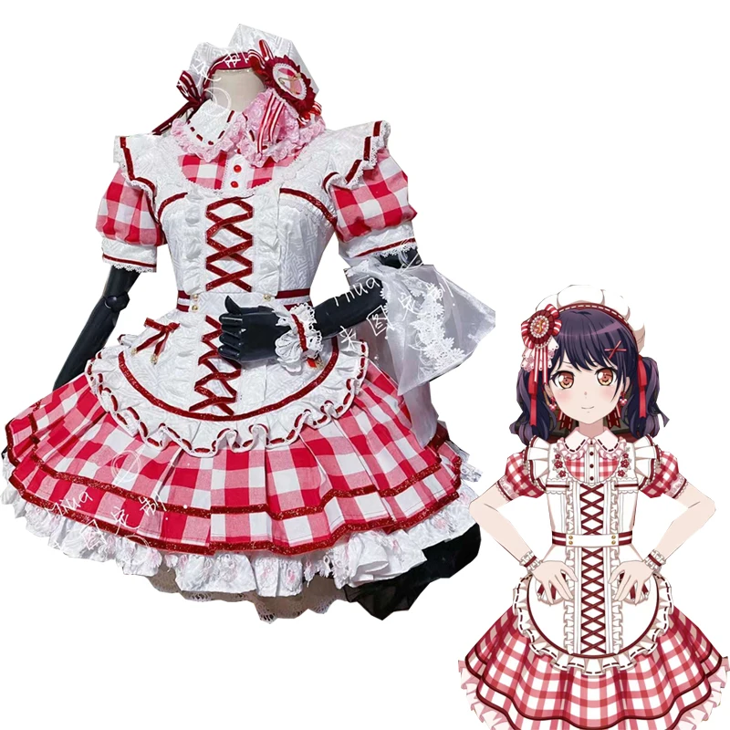 Custom Made Vtuber Futaba Tsukushi Cosplay Costume Maid Suits Apron Uniform Women Anime Outfits Halloween Dress Tailor Clothes