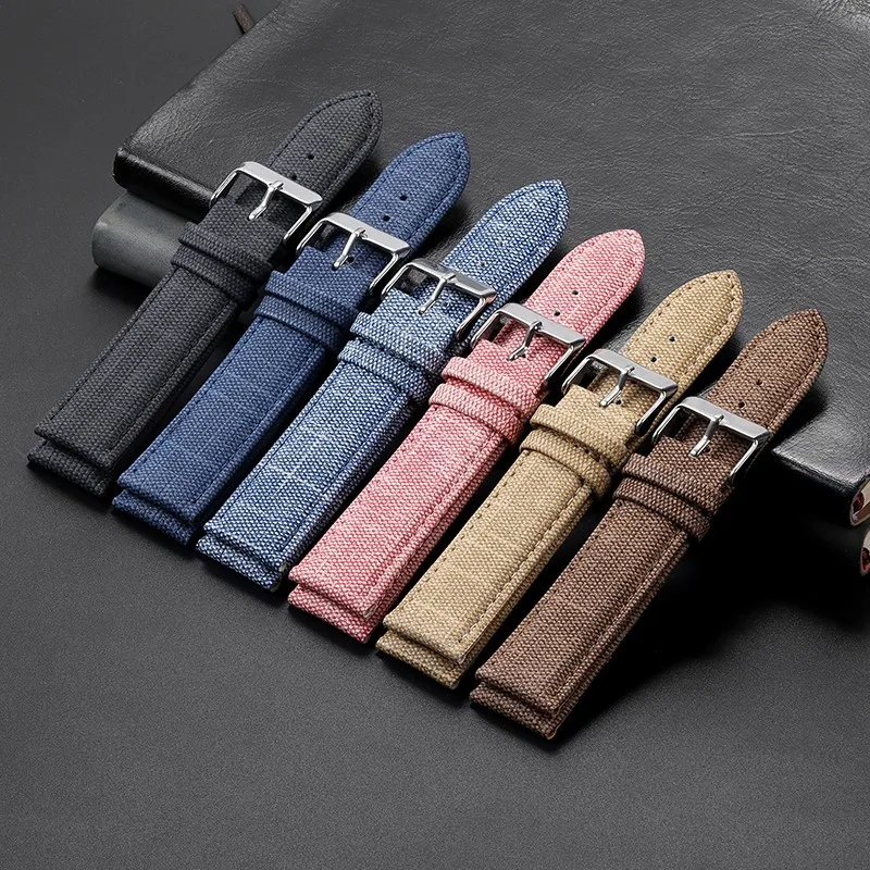 10/12/14/16/18/20/22mm Denim Nylon Watch Straps Canvas Soft Watchband Men Women Sport Universal Bracelets Vintage Wristband Belt