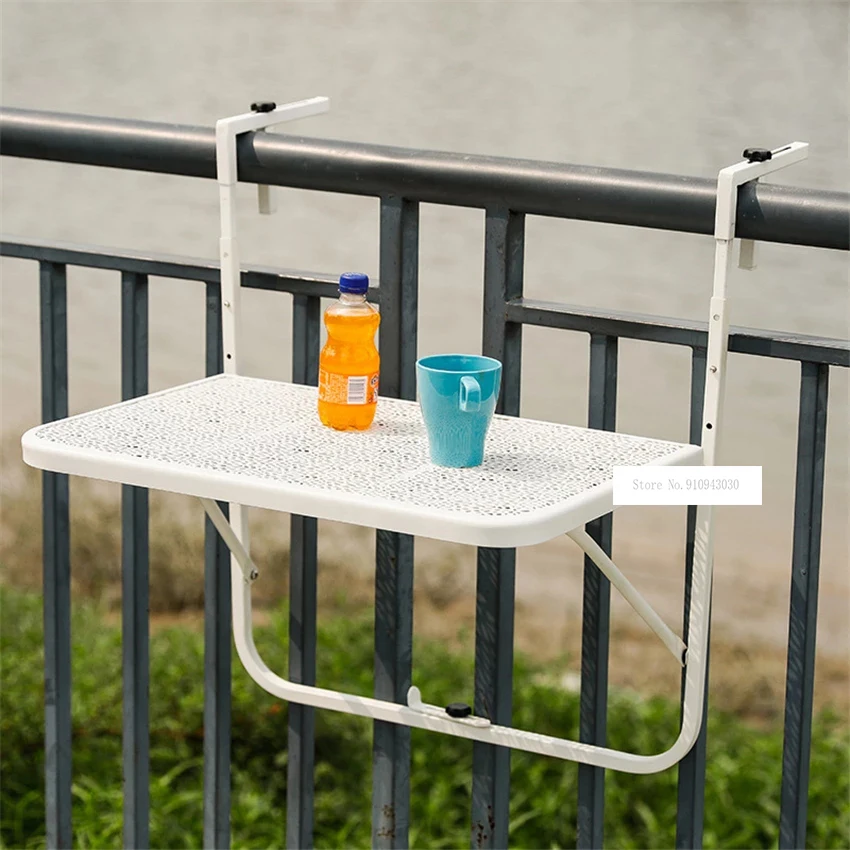 

HIR1371 Small Mini European Modern Simple Garden Balcony Railing Metal Carbon Steel Wall Mounted Folding Hanging Learning Table