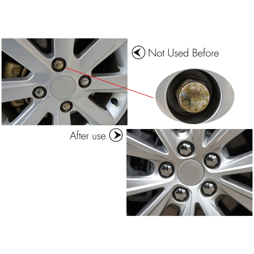 10Pcs Strong Metal Wheel Nut Covers Lug Bolt Protectors Scratch Resistant Enhance Wheel Appearance Fast Installation No Tools