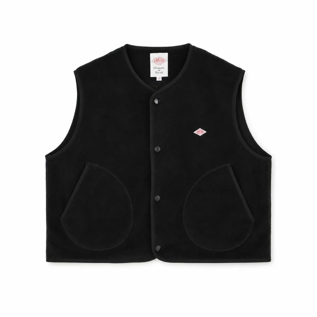 DANTON Unisex Fleece Vest Snap Button Sleeveless Jacket Warm Casual Outdoor Layering Autumn Winter Workwear Waistcoat