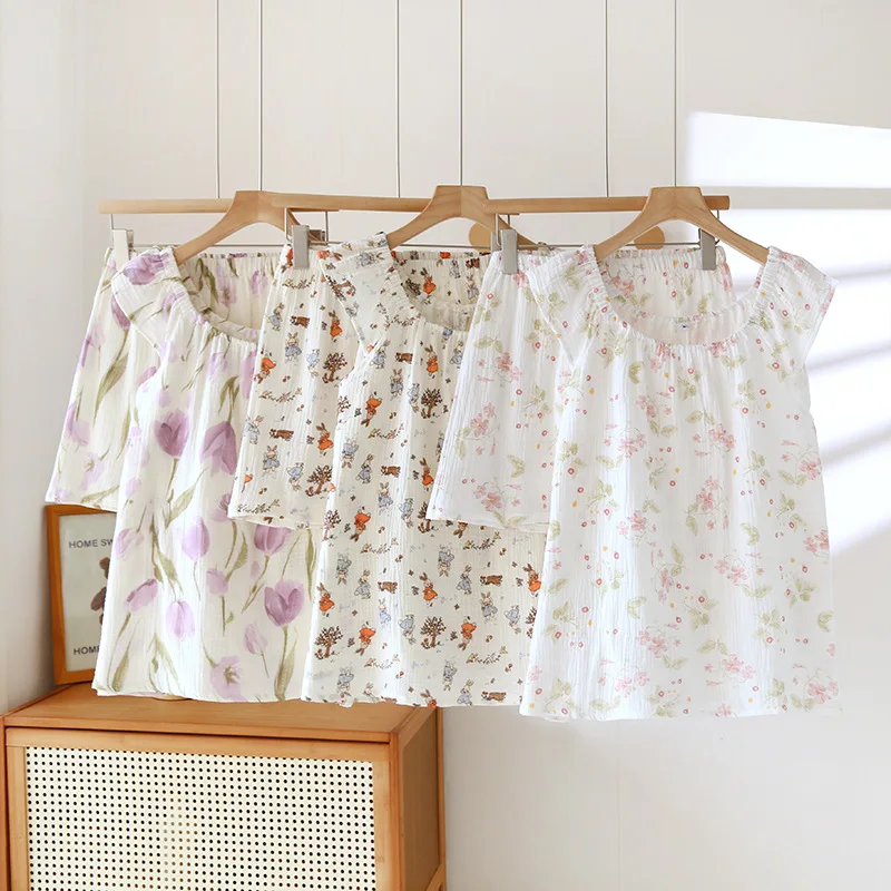 

Women's Sleepwear Sweet Camisole Top Elastic Waist Shorts Sexy Cute Thin Home Clothes Korean Style Summer 2026 Female New