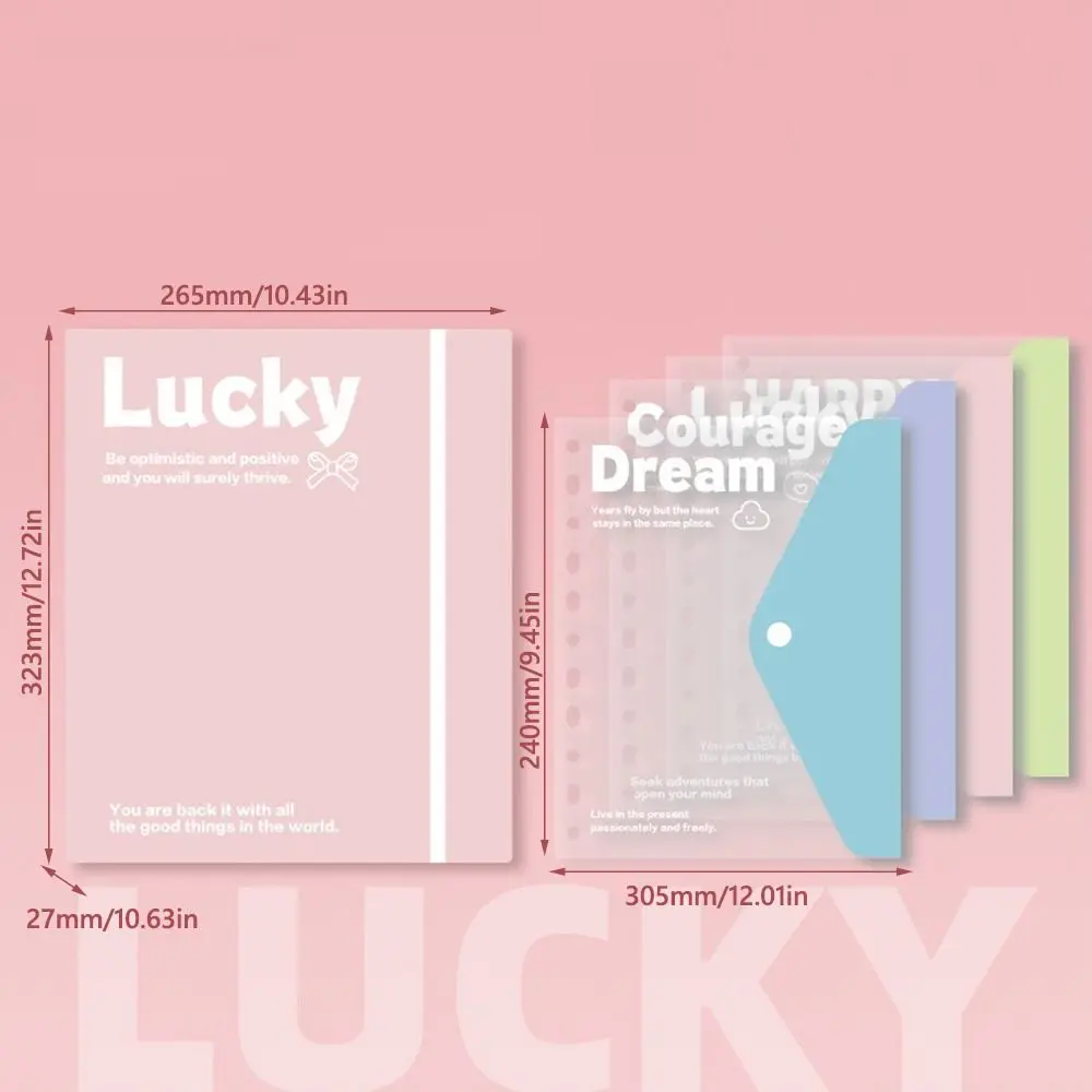 INS نمط فضفاض ورقة A4 مجلد ملفات انفصال الطلاب القرطاسية كتاب البيانات شفافة مكتب تخزين كتيب مكتب المدرسة