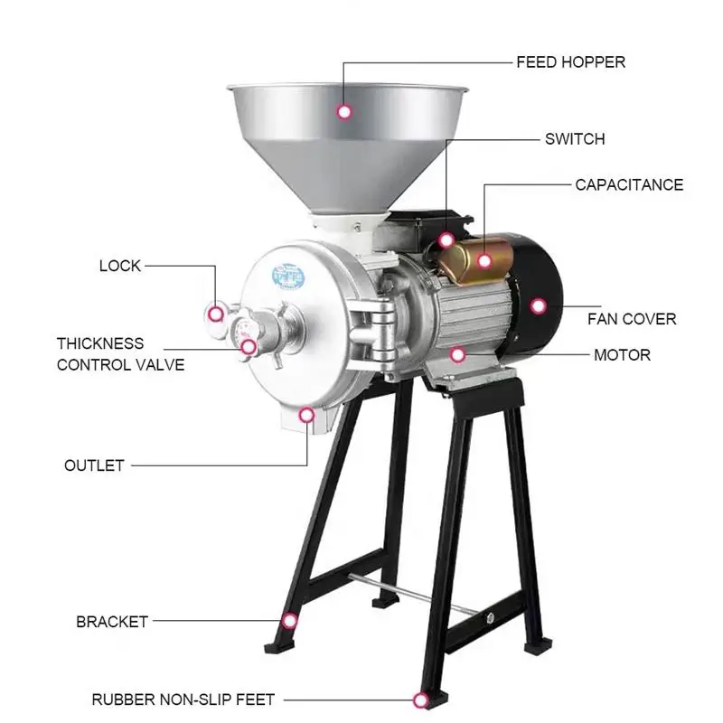 Wet And Dry Small Home Use Grains Grinder Grain Milling Machine/Grain Mill Grinder