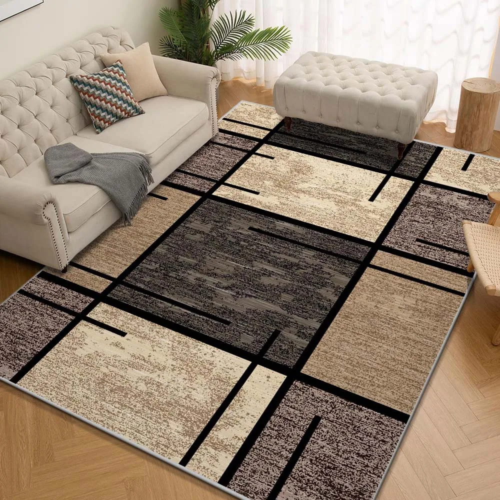 Tapis luxueux en velours – Tapis en polyester lavable en machine de qualité supérieure, résistant à la décoloration, pour salon, chambre à coucher, bureau