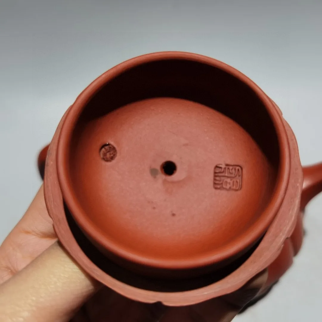 Yixing Purple Clay Pot Old Red Mud Multi sided stone ladle pot Melon shaped pot Kettle Teapot Flagon